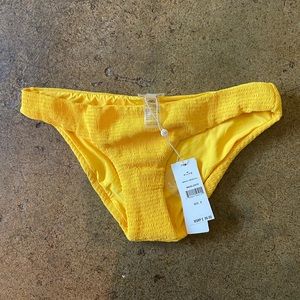 NWT Pilyq Marigold Smocked Bikini Bottoms S